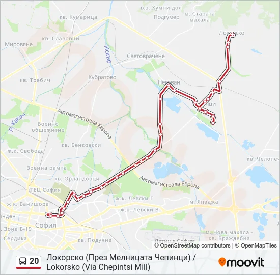 20 Bus Line Map