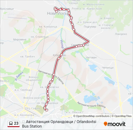 23 Bus Line Map