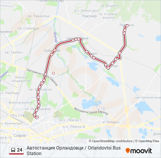 24 bus Line Map