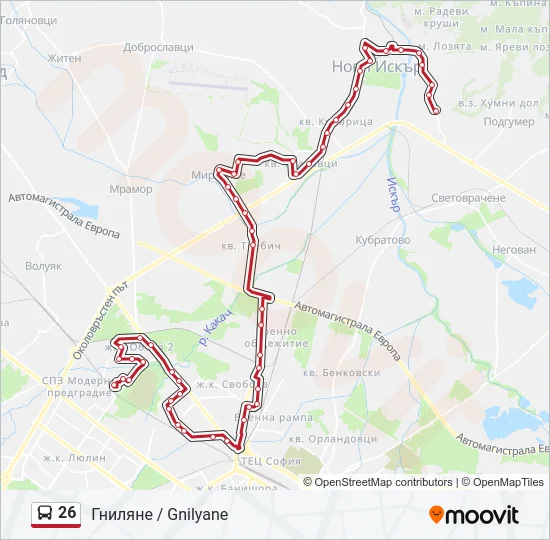 26 Bus Line Map