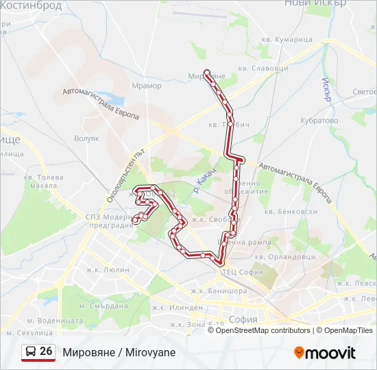 26 Bus Line Map