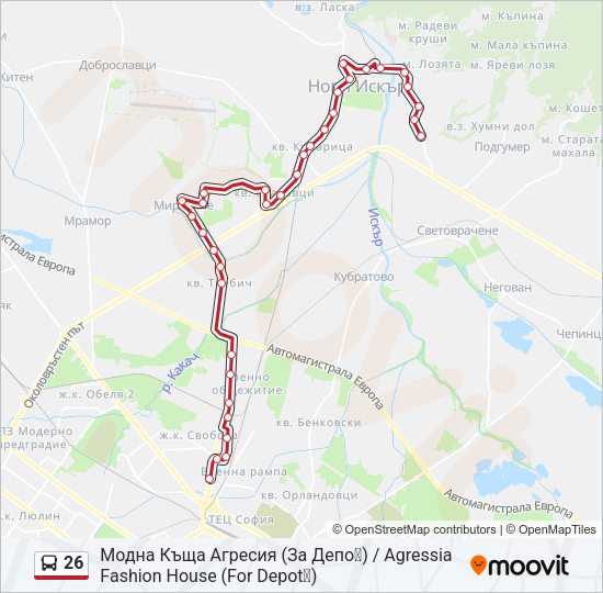 26 Bus Line Map