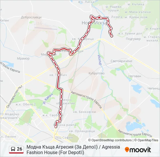 26 Bus Line Map