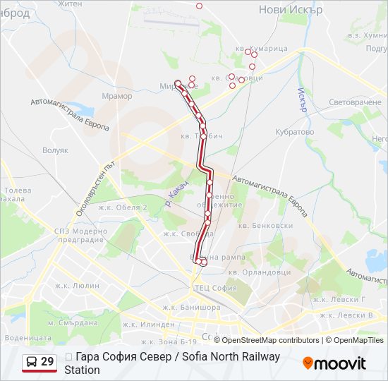29 Bus Line Map