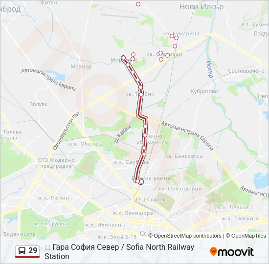 29 Bus Line Map