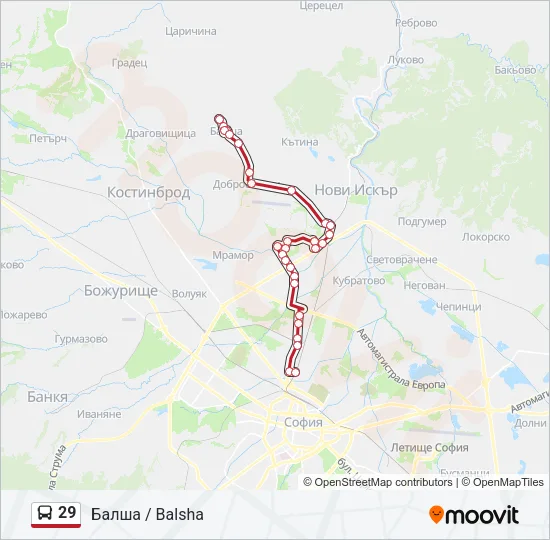 29 Bus Line Map