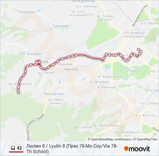 42 bus Line Map