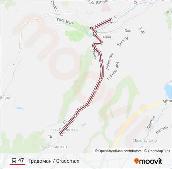 47 Bus Line Map