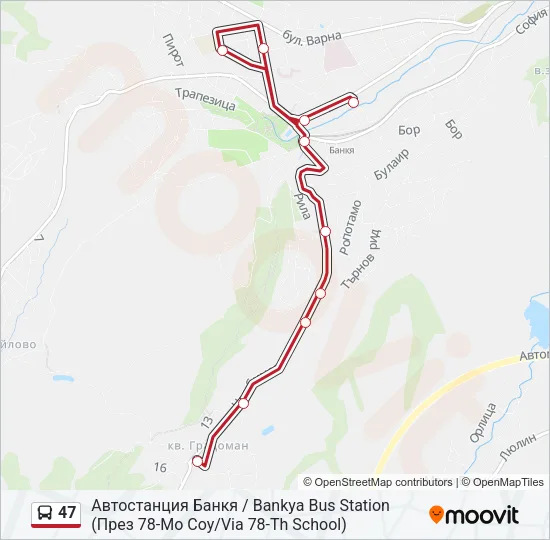 47 Bus Line Map