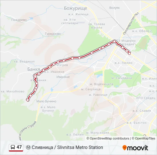 47 Bus Line Map