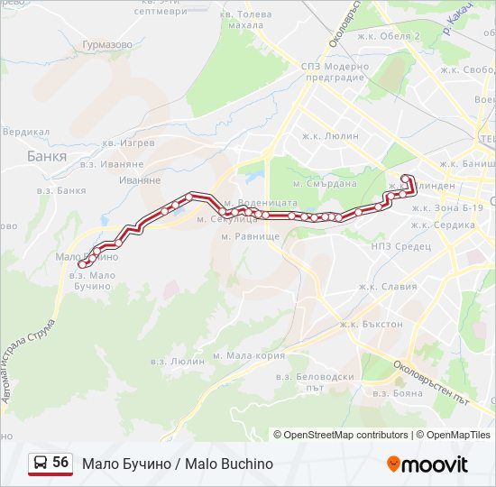 56 bus Line Map