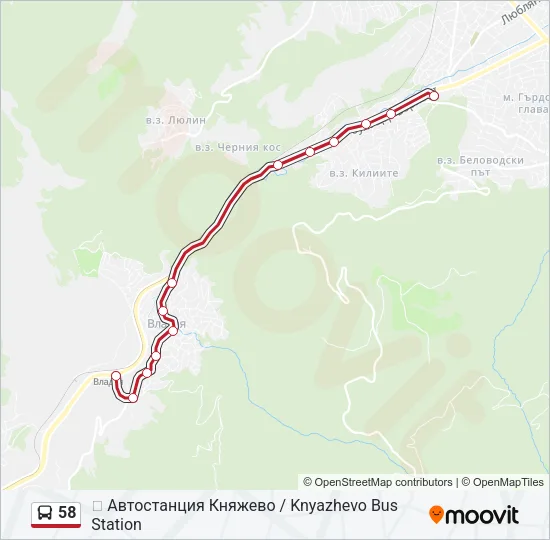 58 Bus Line Map