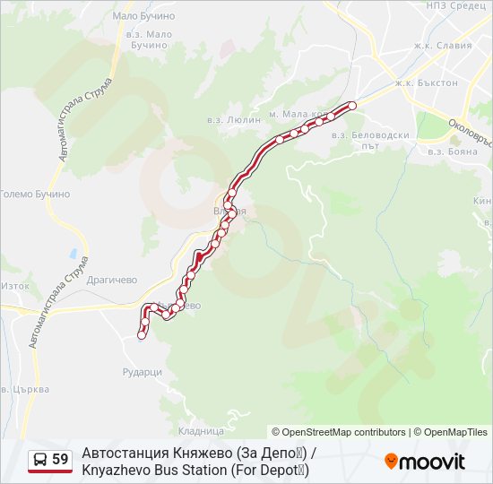 59 Bus Line Map