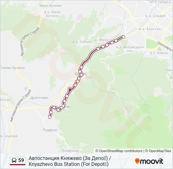 59 Bus Line Map