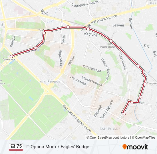 75 Bus Line Map