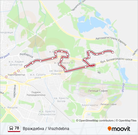 78 bus Line Map