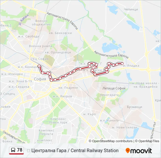 78 Bus Line Map