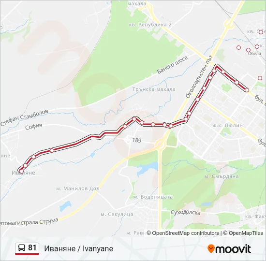Автобус 81: карта маршрута