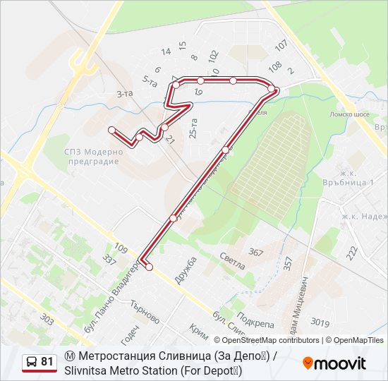 81 Bus Line Map