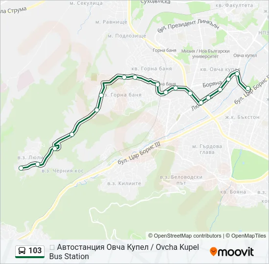 103 Bus Line Map