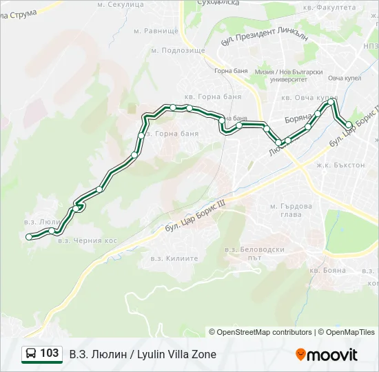 103 Bus Line Map
