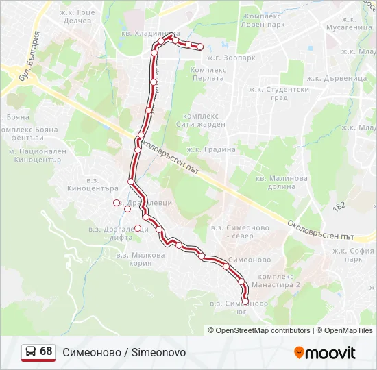 68 Bus Line Map