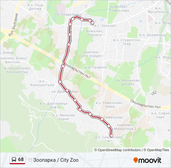68 Bus Line Map