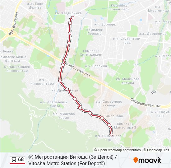 68 Bus Line Map