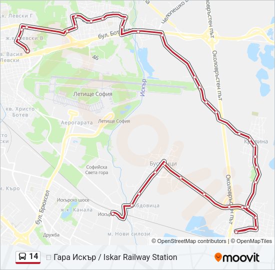 14 Bus Line Map