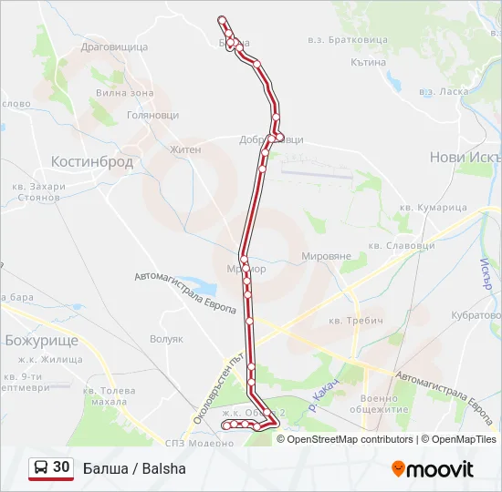 30 Bus Line Map