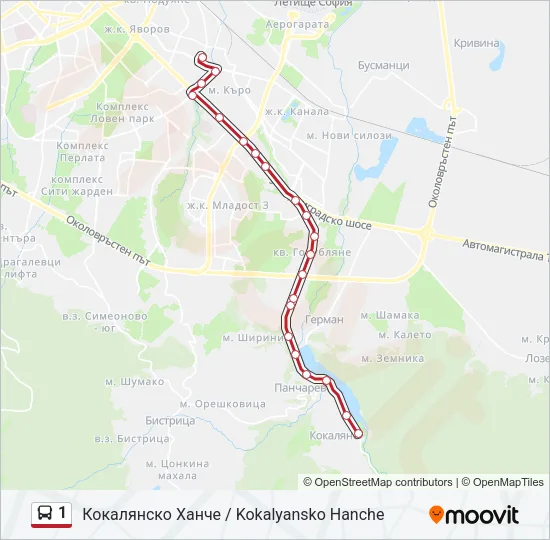 1 Bus Line Map