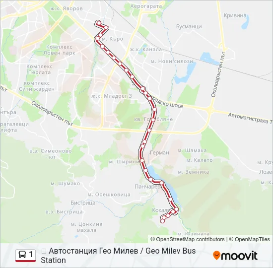 1 Bus Line Map
