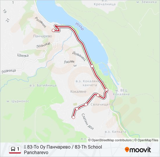 1 Bus Line Map