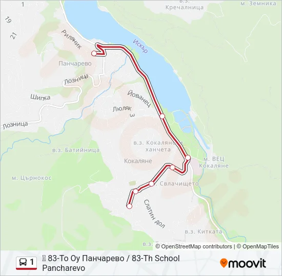 1 Bus Line Map