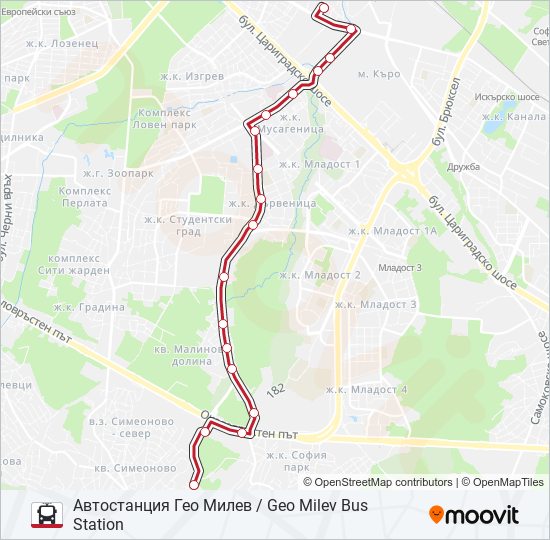 Троллейбус E123: карта маршрута