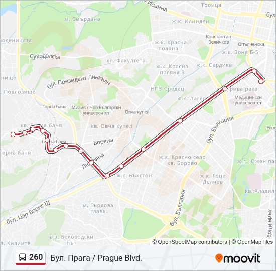 260 Bus Line Map