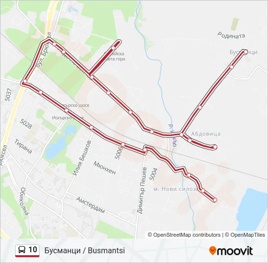 10 Bus Line Map