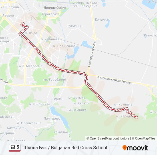 5 Bus Line Map
