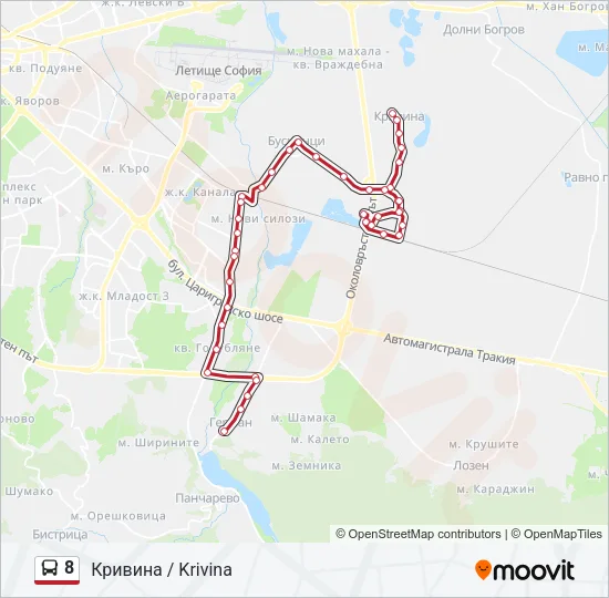 8 Bus Line Map