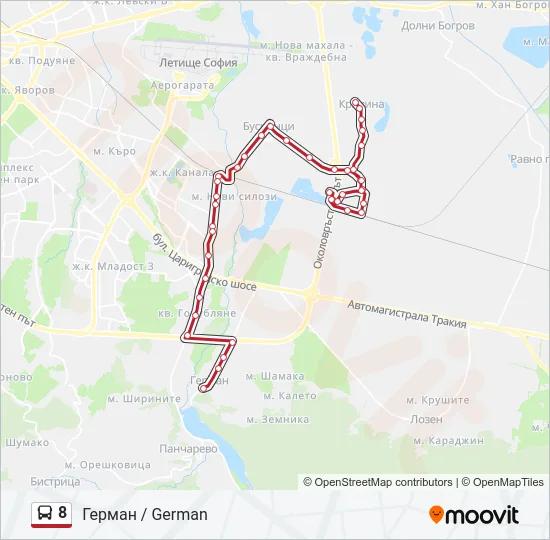 8 Bus Line Map