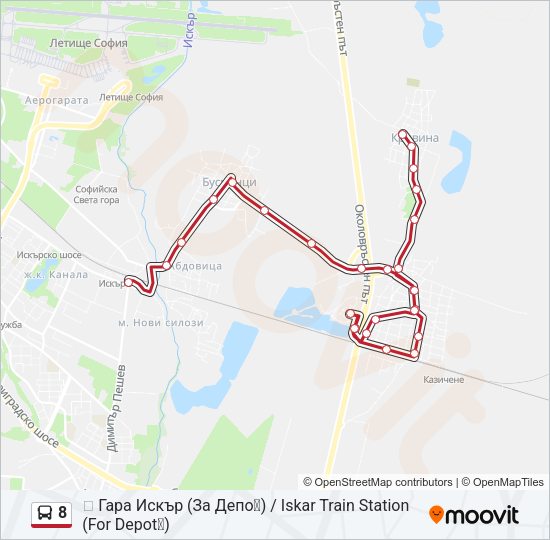 8 Bus Line Map