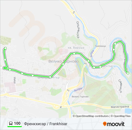 100 Bus Line Map