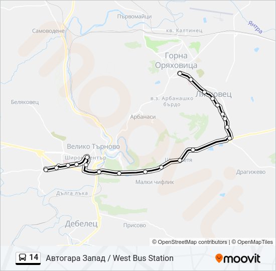 14 Bus Line Map