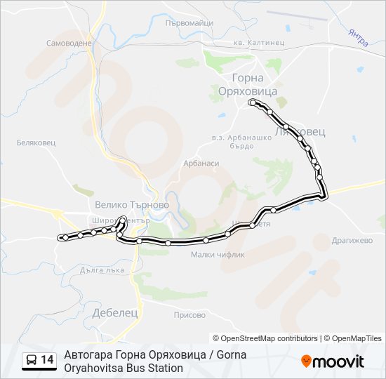 14 Bus Line Map