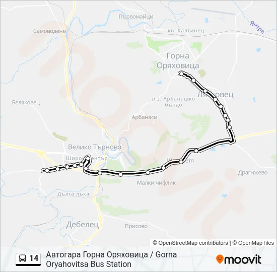 14 Bus Line Map