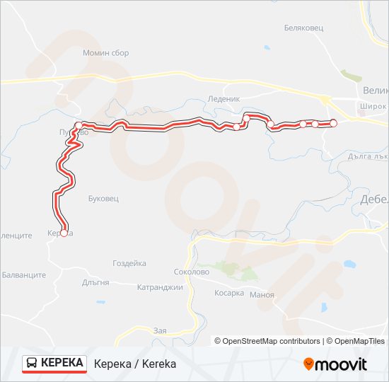 КЕРЕКА Bus Line Map