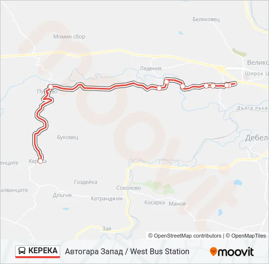 КЕРЕКА Bus Line Map