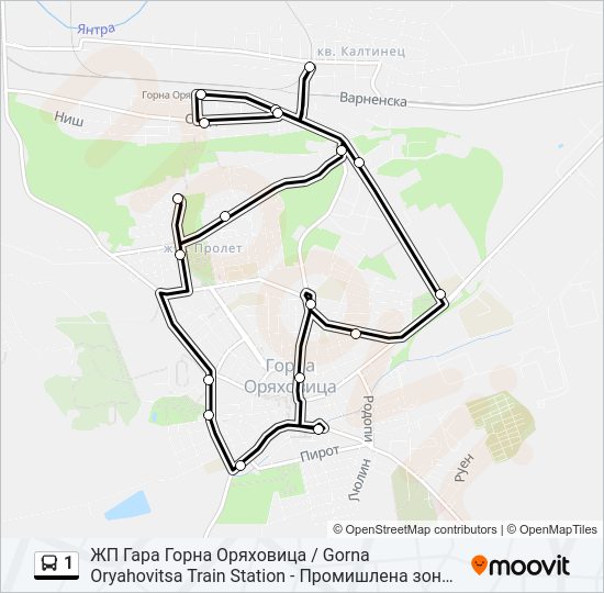 1 Bus Line Map