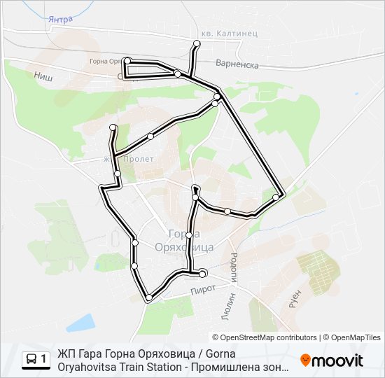 1 Bus Line Map