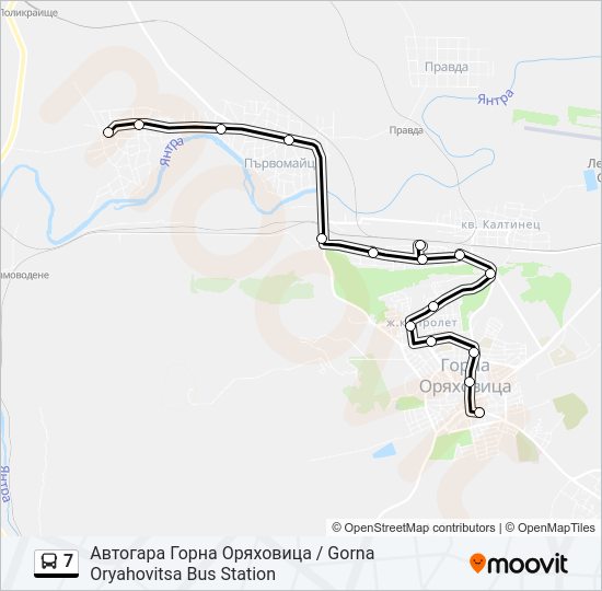 7 автобус Карта на Линията